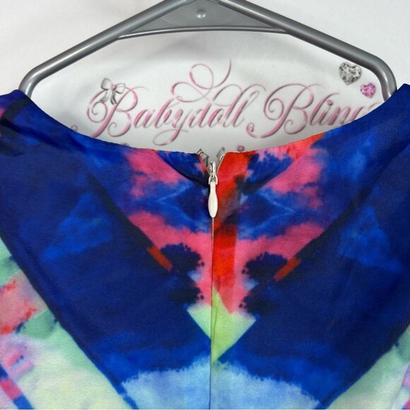 Papillon Blanc Multicolor Dress watercolor tank style tie dye Aztec - Picture 10 of 11